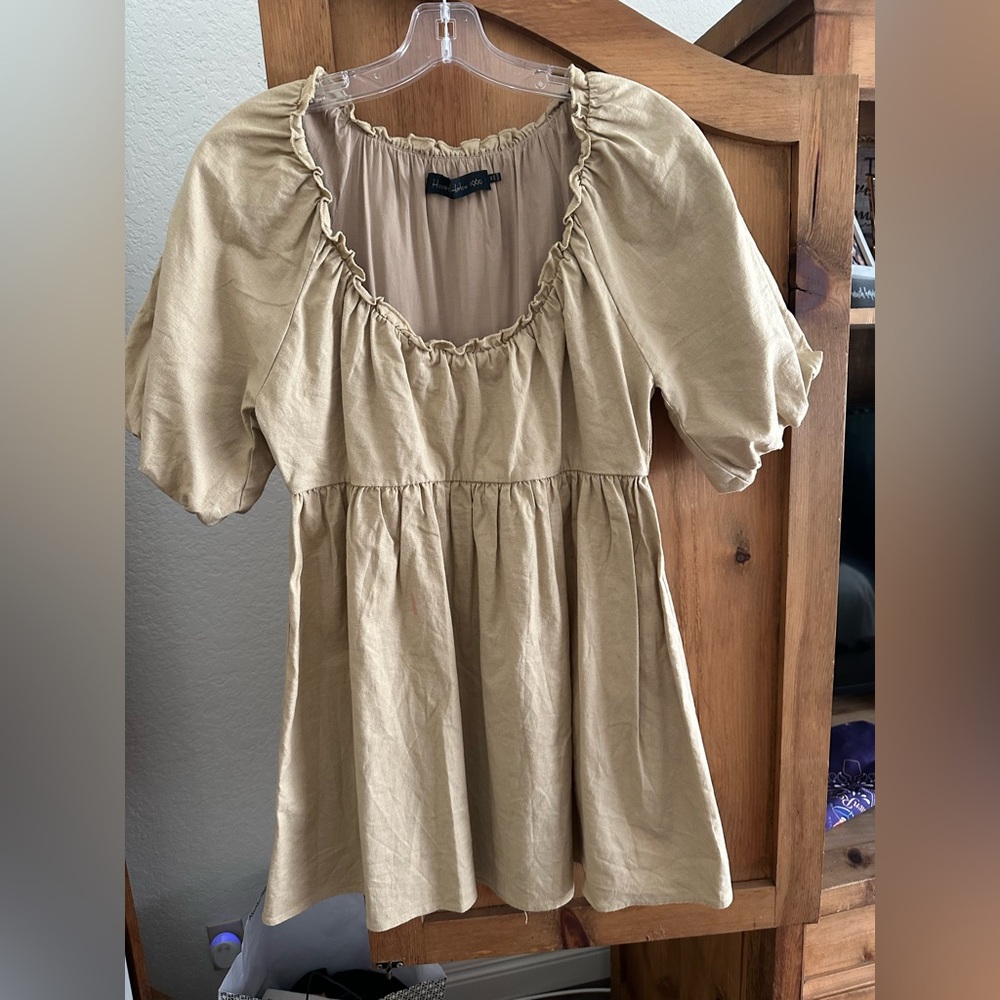 House of Harlow linen babydoll dress with pockets HPS length 32 size XXS
